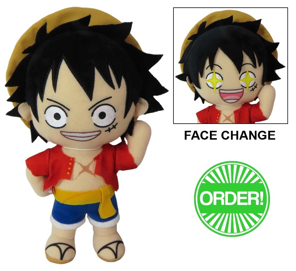 One Piece - Monkey D. Luffy Change Face Plush 8''H