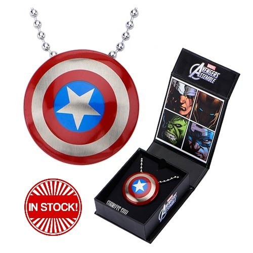 Avengers Assemble - Captain America Shield Pendant with Chain Necklace BVCPTAPN1 0.064
