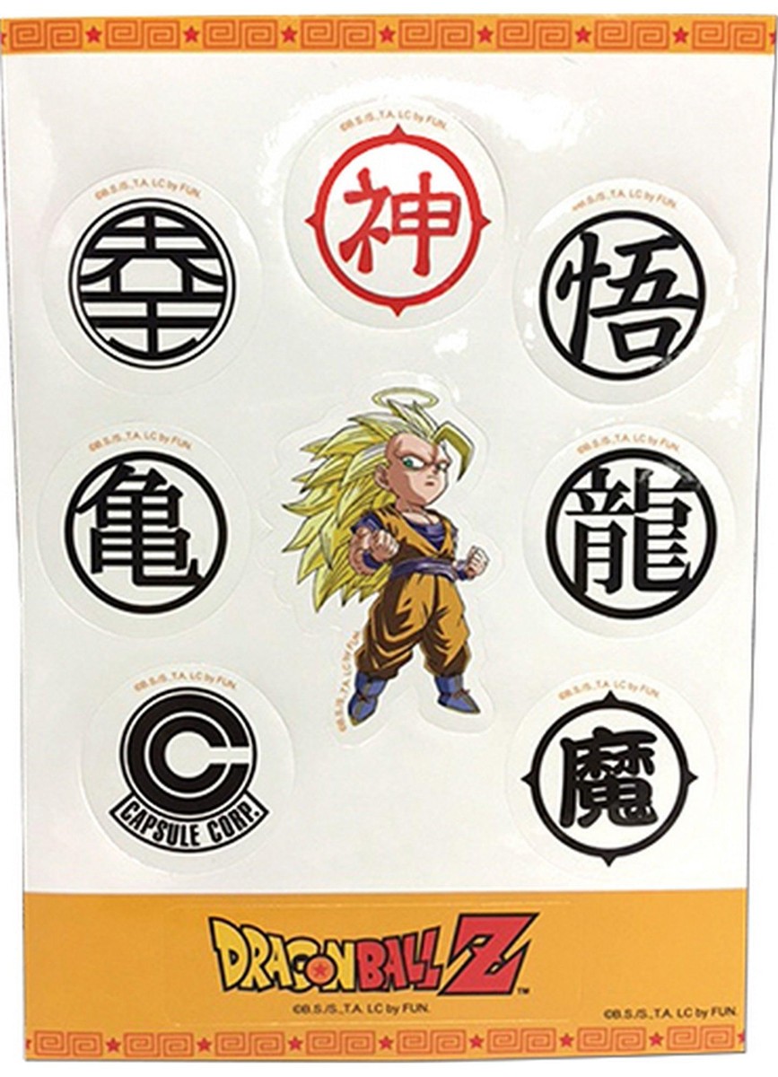 Dragon Ball Z - Synbol & Son Goku Super Saiyan 3 SD Sticker Set 5"X7"