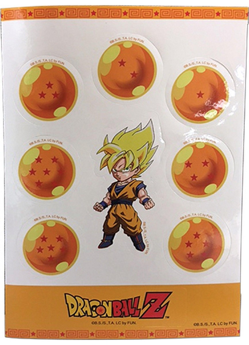 Dragon Ball Z - Dragon Balls & Son Goku Super Saiyan SD Sticker Set 5"X7"