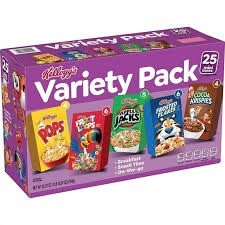 kellogg's assortment cereal 25 count