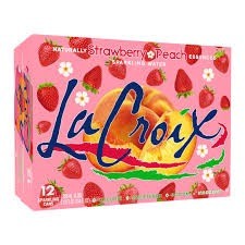 La croix sparkling water strawberry peach 12 pack 12 oz