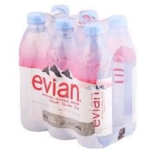 Evian bottled water 6 pack 500ml