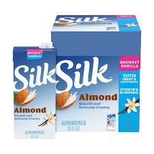 Silk unsweet vanilla almond silk 6 pack 32 oz