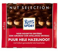 Ritter sport puur met hele hzl pack 100gm
