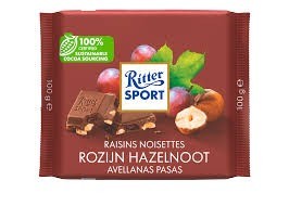Rittersport rozijnen hazelnoot 100 gr