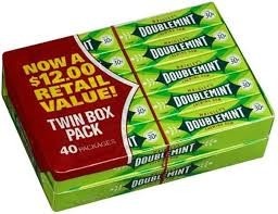 Wrigley double mint twin box 40 pack 5 count