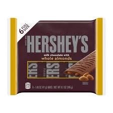 Hershey's milk chocolate with almonds 6 pack