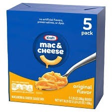 Kraft macaroni and cheese 5 pack 7.25 oz