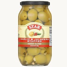 Star dbl stuffed jbm olive with garlic and jalapeno 30.3 oz