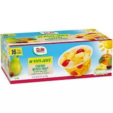 Dole cherry mixed fruit 16 pack 4oz