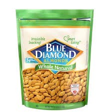Blue diamond almonds whole natural 25oz