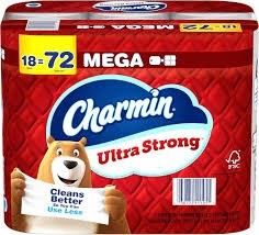 Charmin 18 mega rolls strong 220 ct