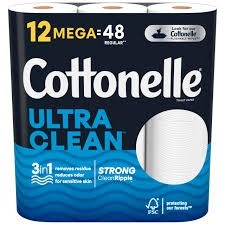 Cottonelle bath tissue 12 mega rolls 48 rolls