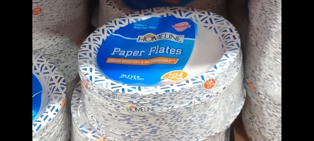 Homeline printed paper plates 104 pack
