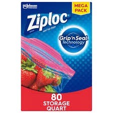Ziploc storage quart mega pack 80 count