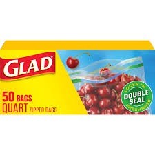 Glad zipper  storage bag 1 quart 50 count