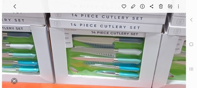 14 PIECE cutlery set with cutting board