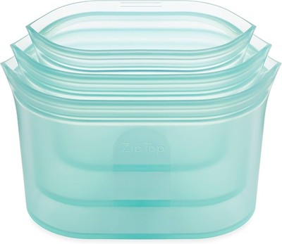 Zip top three bag set teal 3 pack