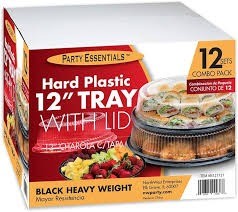 Party essentials hard plastic 12 tray with lid