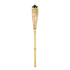 Tiki torch bamboo wicker