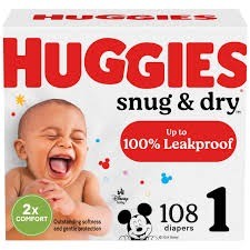 Huggies snug and dry diapers size 1 108 count
