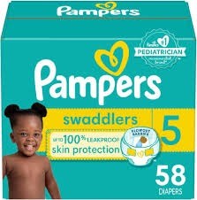 Pamper swaddlers diapers 58 count