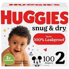 Huggies snug and dry diapers size 2 100 count
