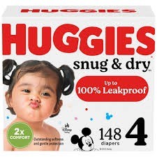 Huggies snug and dry diapers size 4 148 count