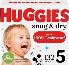 Huggies snug and dry diapers size 5 132 count