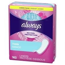Always pad regular thin 162 count