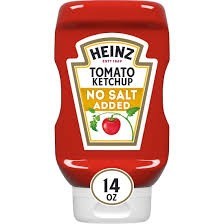 Heinz no salt ketchup 14 oz.