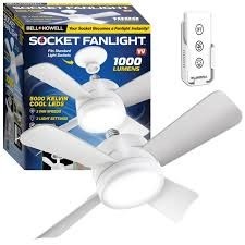 Socket fan light disp 1000 lumens