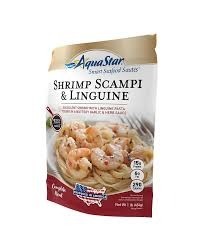 Aqua star shrimp scampi an linguine