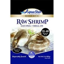 Aqua star shrimp raw 31/40 shell-on 2lb
