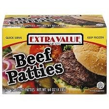 Holten extra value beef patties 4lb