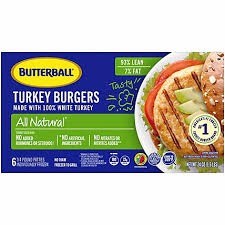Butterball turkey burgers 32 oz