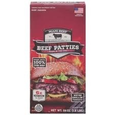 Miami beef 100% beef 1/4 lb 80/20 patties 5lb