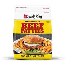 Sizzle king beef patties 4 oz