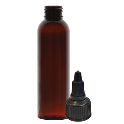 4oz AMBER BULLET PET + TWIST CAP 24/410