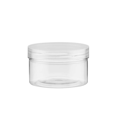 8oz PLASTIC JAR + CLEAR DOME LID