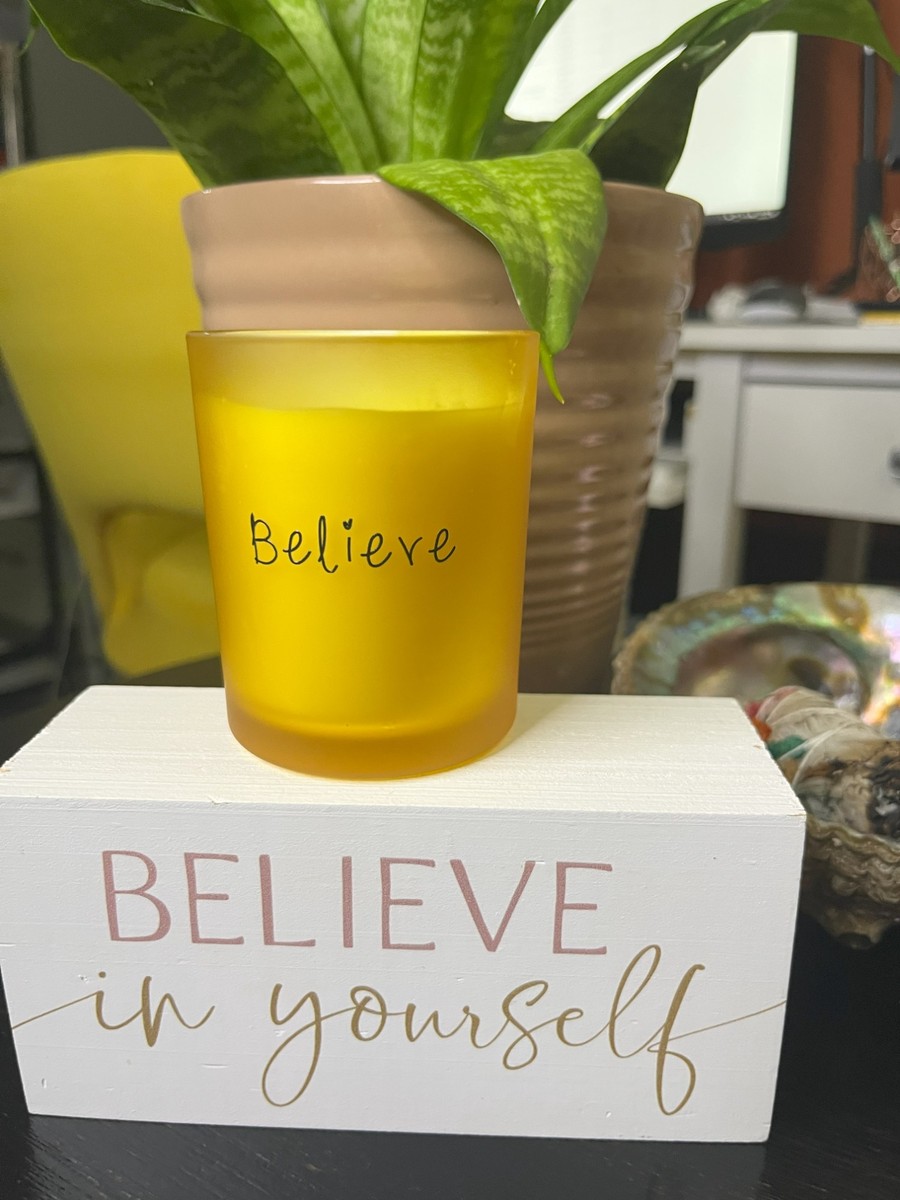 Believe Motivational Candle