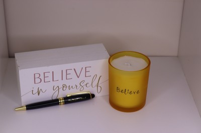 Believe Motivational Candle
