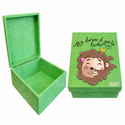 Caja de madera León de Juda.