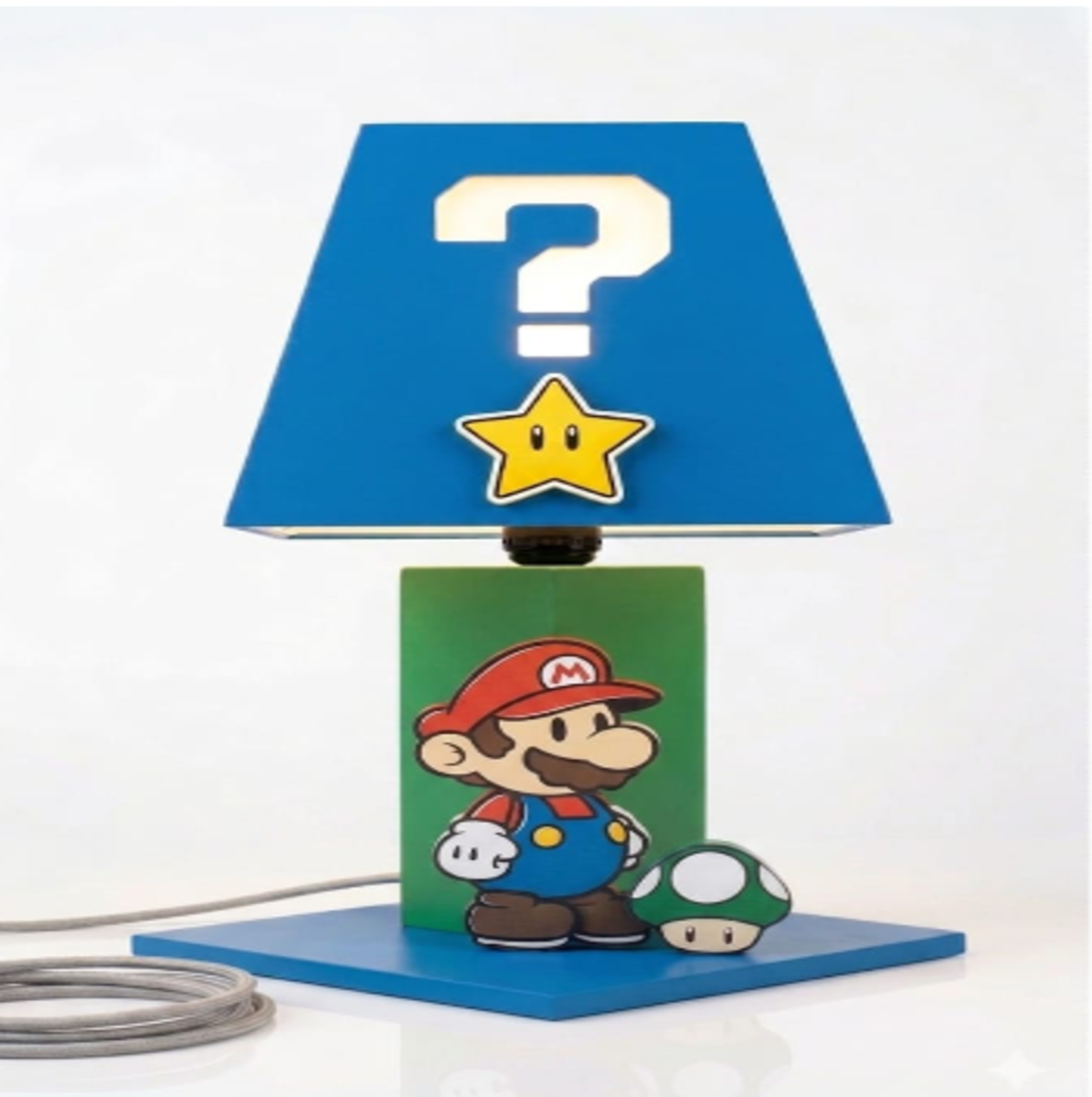 Lámpara madera Mario Bross.