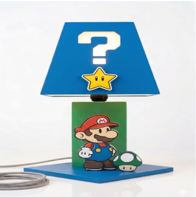 Lámpara madera Mario Bross.