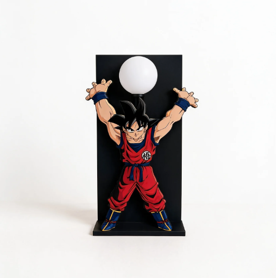Lámpara de madera Goku (Genkidama).