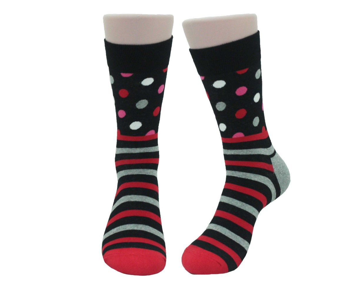 Polka rayas rojo gris