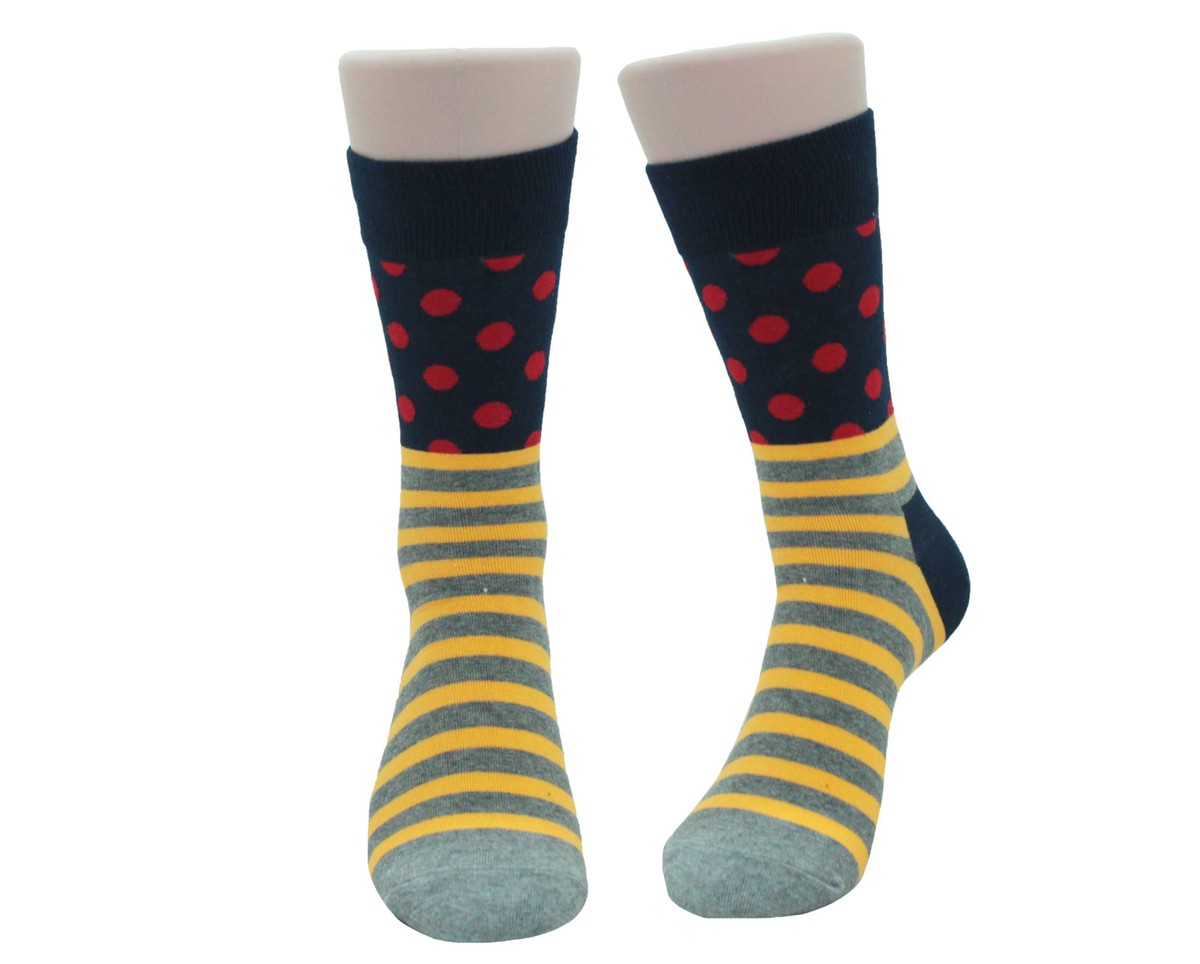 Polka rayas amarilla gris