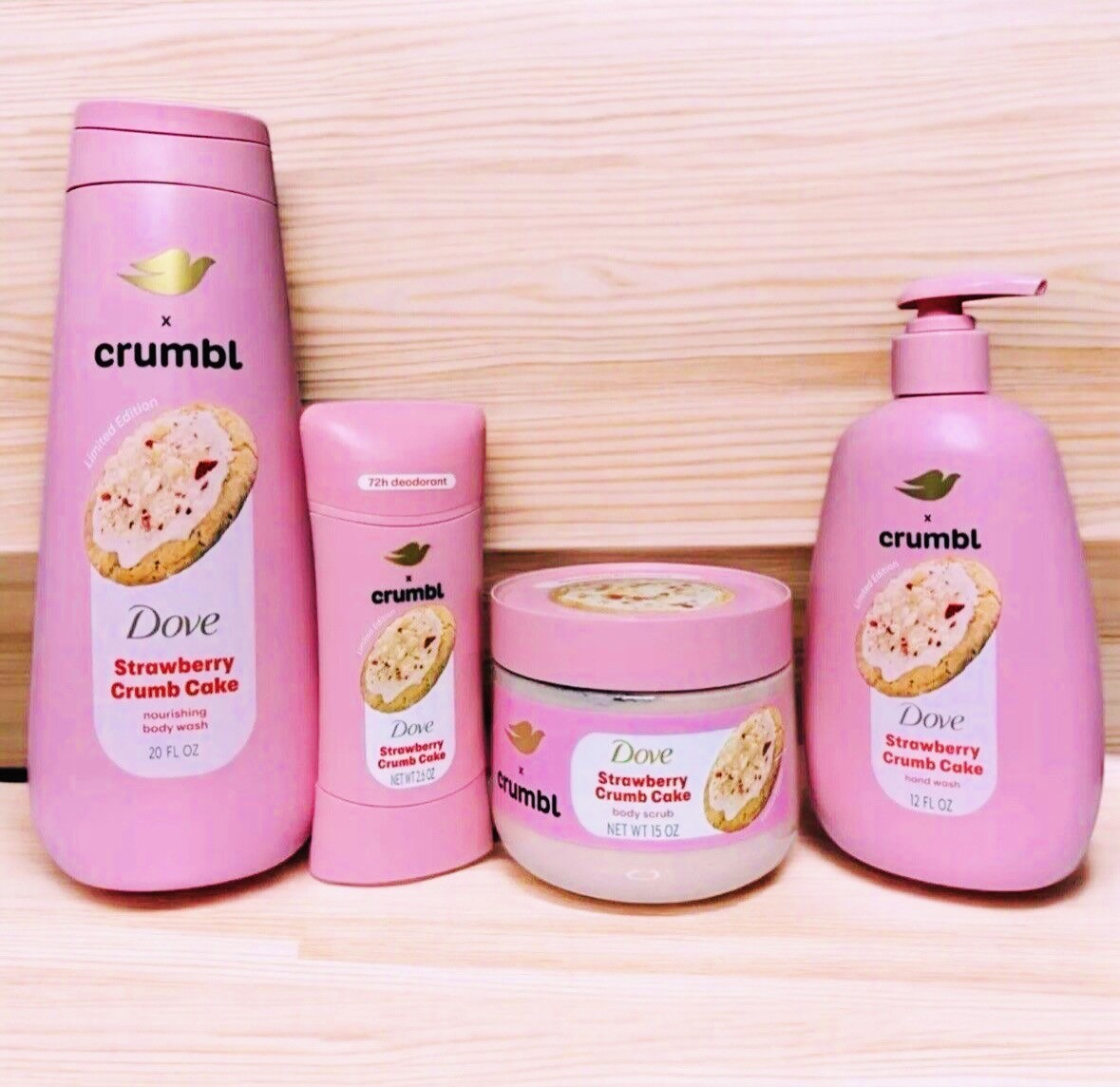Dove X Crumbl Strawberry CrumbCake Set